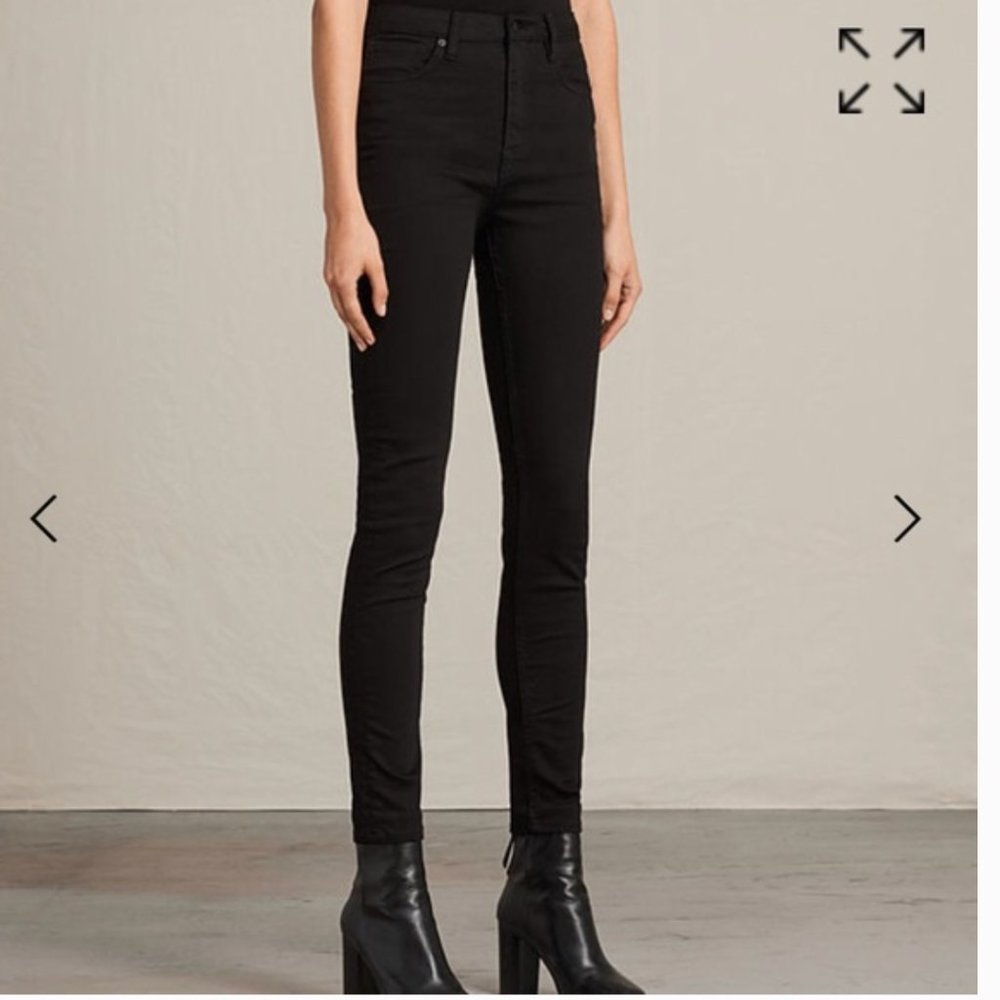 ALLSAINTS Stilt Skinny Jeans in Jet Black Size 27